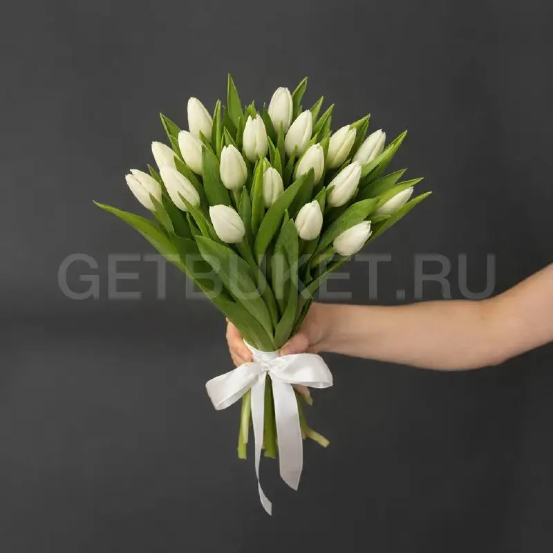 225417 Букет из 17 белых тюльпанов